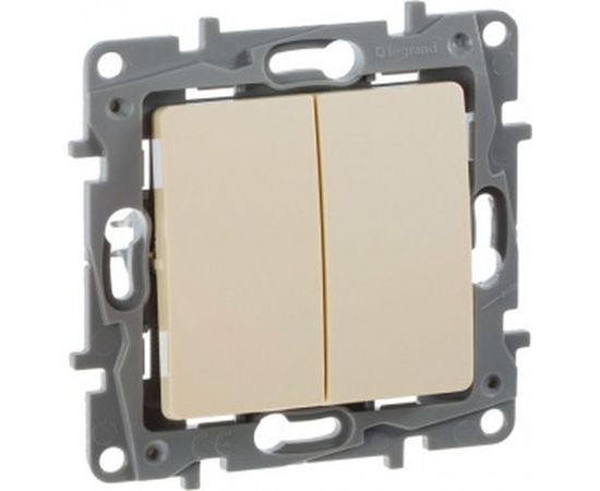 Механизм выключателя Legrand 2-клавишный СП Etika 10АX безвинтовые зажимы слоновая кость Leg 672302 