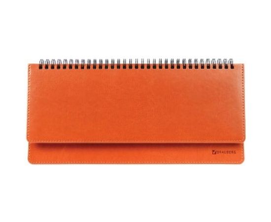 Недатированный планинг BRAUBERG Rainbow 305x140 мм, кожзам, оранжевый 111701 