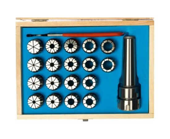 Патрон цанговый КМ4ER32 хвостовик конус Морзе DIN228A с набором цанг 18 шт., 3-20 мм GRIFF b220431 