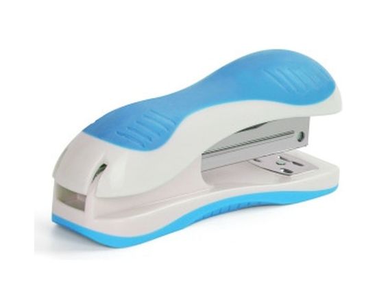 Степлер №24/6, 26/6 BRAUBERG JET, до 20 листов, эргономичный, бело-голубой, 227760 – изображение 2