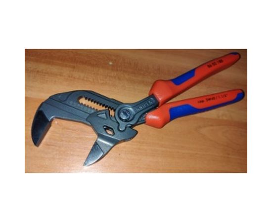 Переставные клещи - гаечный ключ KNIPEX 40 мм, 1 1/2, L-180 мм, серые, 2-к ручки KN-8602180 – изображение 3