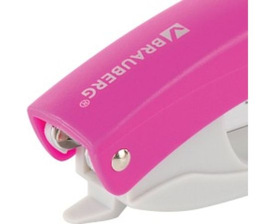 Степлер №10 BRAUBERG Original, до 12л, с антистеплером, розовый, 227767 – изображение 3
