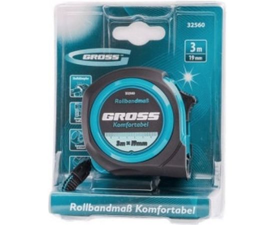 Рулетка Komfortabel, 3 м х 19 мм обрезиненный корпус GROSS 32560 – изображение 4