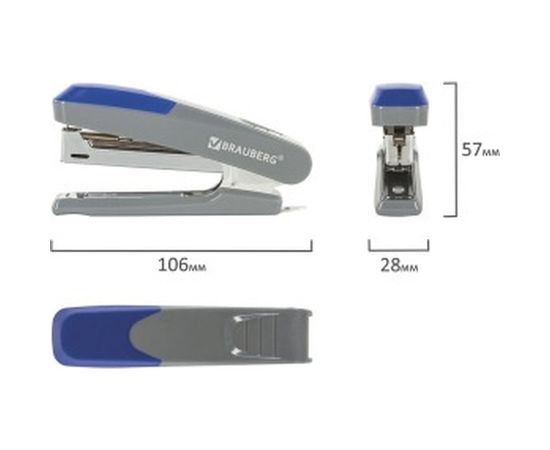Серый степлер BRAUBERG №10 Quantis 222553 – изображение 4