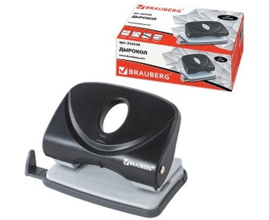 Дырокол BRAUBERG "Original", до 20 листов, черный, 222539 – изображение 4