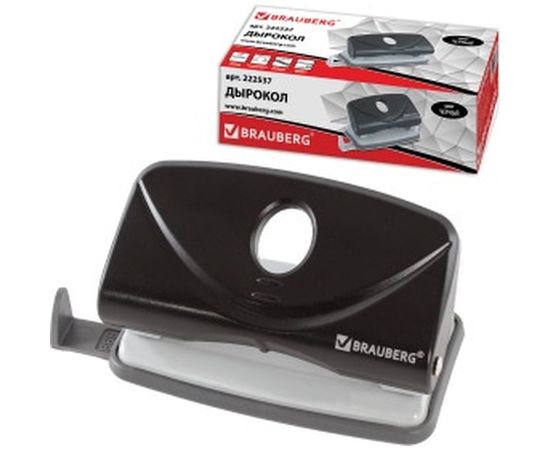 Дырокол BRAUBERG "Original", до 10 листов, черный, 222537 – изображение 4
