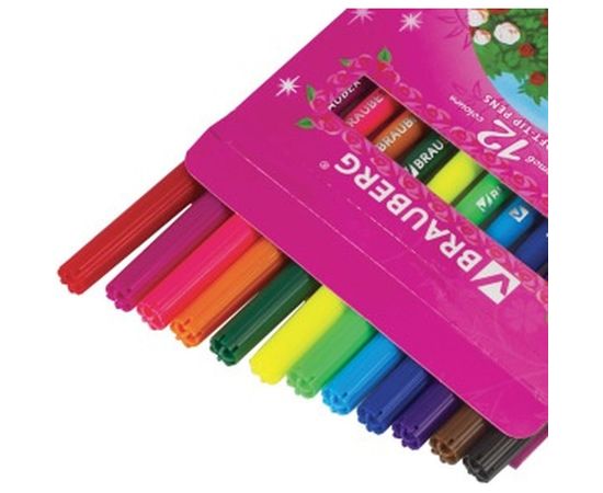Фломастеры BRAUBERG Rose Angel, 12 цветов вентилируемый колпачок, 150556 – изображение 4
