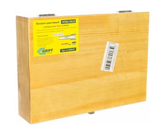 Патрон цанговый КМ4ER32 хвостовик конус Морзе DIN228A с набором цанг 18 шт., 3-20 мм GRIFF b220431 – изображение 4