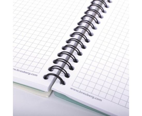 Блокнот BRAUBERG 105 х145 мм, А6, 80л, гребень сбоку, обложка, клетка, Офисный, 125399 – изображение 5