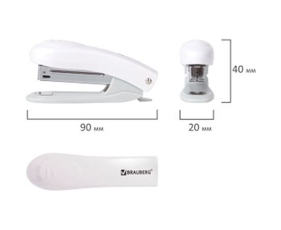 Степлер №10 BRAUBERG Original, до 12л, с антистеплером, белый, 227769 – изображение 5