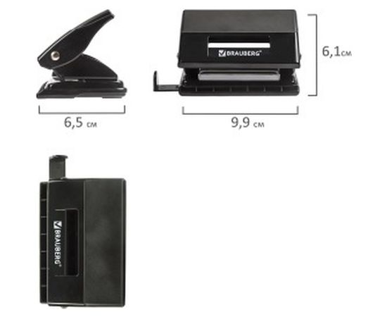 Дырокол BRAUBERG "Black Jack", до 10 листов, черный, 227795 – изображение 5