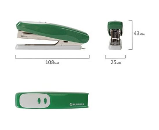 Тёмно-зелёный степлер BRAUBERG №10 Germanium 226570 – изображение 5