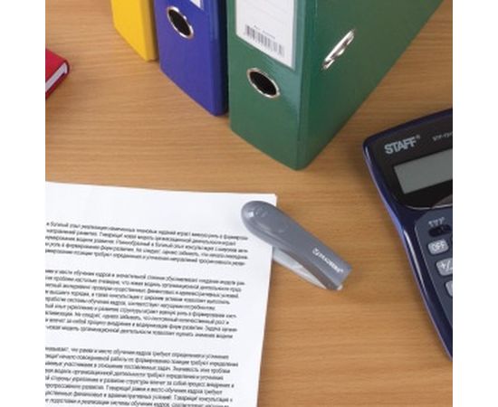 Серый степлер BRAUBERG №10 Einkommen 222531 – изображение 6