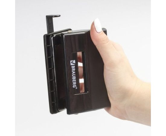 Дырокол BRAUBERG "Black Jack", до 10 листов, черный, 227795 – изображение 6