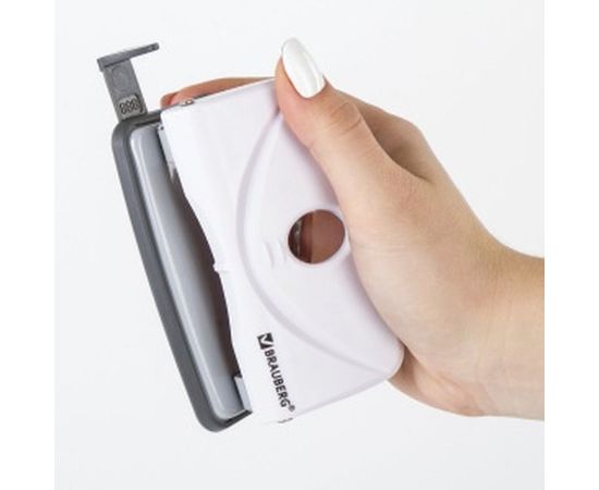 Дырокол BRAUBERG "Original", до 10 листов, белый, 227786 – изображение 6