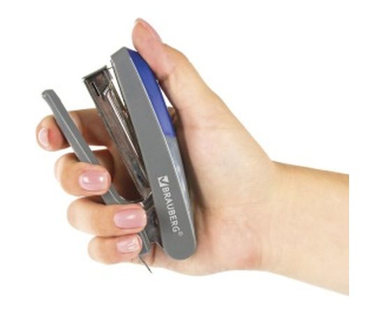 Серый степлер BRAUBERG №10 Quantis 222553 – изображение 6