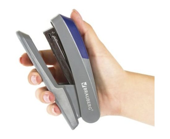 Серый степлер BRAUBERG №24/6, 26/6 Quantis 222554 – изображение 7