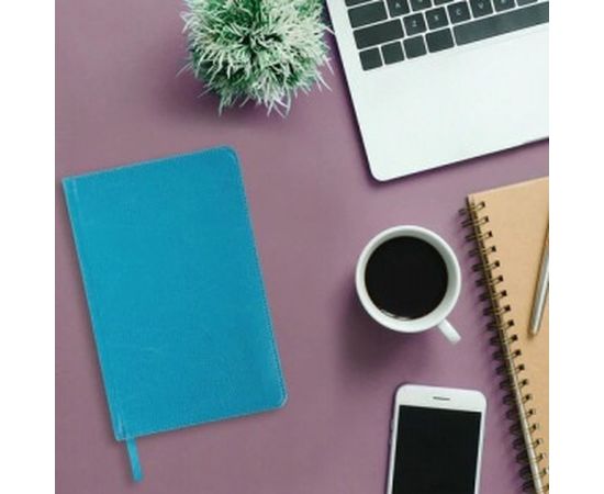 Недатированный ежедневник BRAUBERG Rainbow А5 138x213 мм, кожзам, 136 л, бирюзовый 111666 – изображение 7