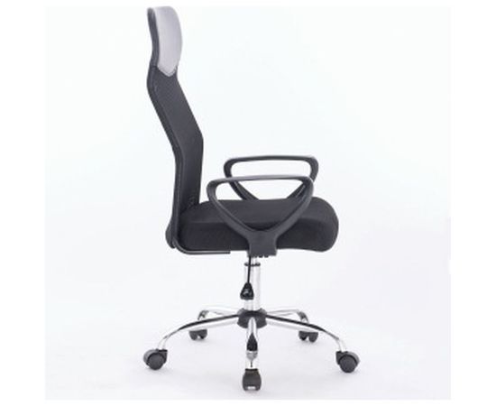 Кресло оператора, с подлокотниками, хром, черное BRABIX Tender MG-330 531845 