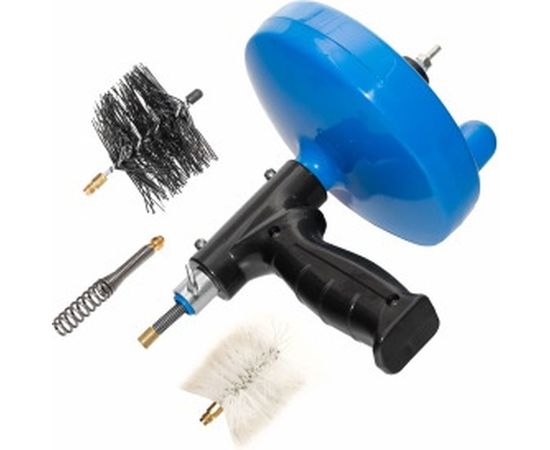 Вертушка для удаления засоров в трубах (до Ф 50 мм, длиной до 7,6 метров, пластиковый барабан, с подключением для шуруповерта) КРОКОЧИСТ 51724-6-8 – изображение 2