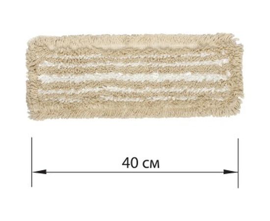 Плоская насадка МОП для швабры/держателя ЛАЙМА EXPERT 40 см, уши/карманы, хлопок/микрофибра 605309 – изображение 2