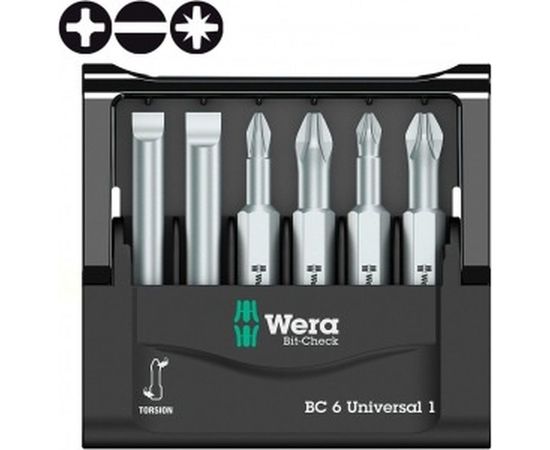 Набор бит Wera Mini Check 800/4Z+851/4TZ+855/4TZ 6 шт. WE-056474 – изображение 2