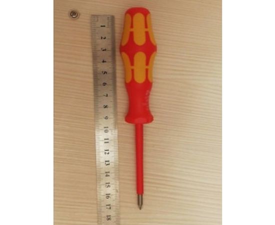 Крестовая отвертка WERA PlusMinus 165 i VDE, PZ/SL1x80 мм 1000V, на подвесе WE-100021 – изображение 2