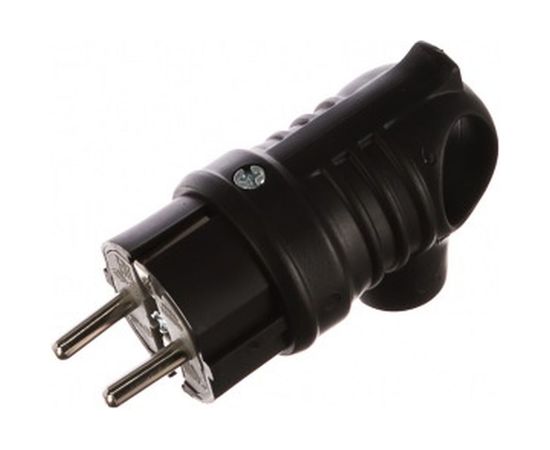 Каучуковая кабельная вилка с крючком 220В 16А с/з, IP44, чёрная BEMIS BK1-1402-2021 8698523910214 – изображение 2