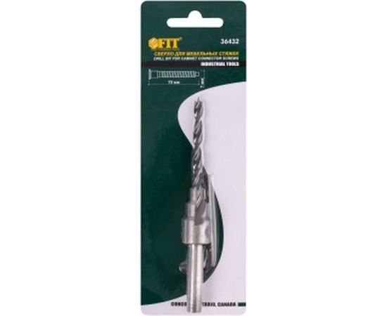 Сверло с зенкером для мебельных стяжек (5 мм) FIT 36432 – изображение 3