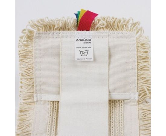 Плоская насадка МОП для швабры/держателя ЛАЙМА EXPERT 40 см, уши/карманы, хлопок/микрофибра 605309 – изображение 6