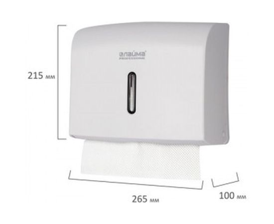 Диспенсер для полотенец ЛАЙМА PROFESSIONAL ECONOMY, Interfold, белый, ABS пластик, 605049 – изображение 7