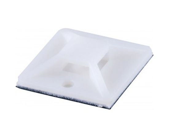 Самоклеющаяся площадка STEKKER SMCL2525 25х25 мм, под хомуты, белый 32935 