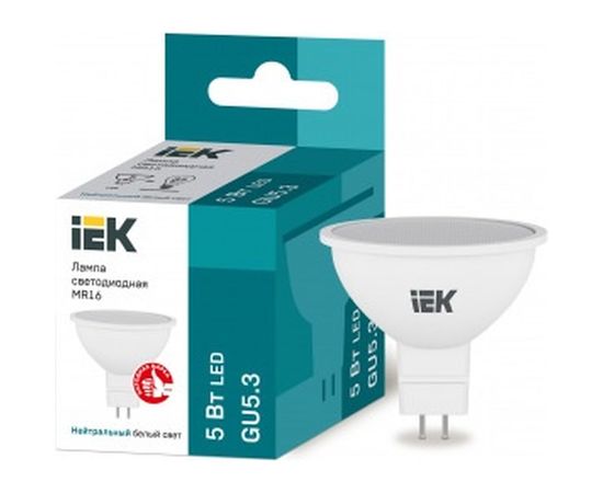 Светодиодная лампа IEK ECO MR16 софит 5Вт 230В 4000К GU5.3 LLE-MR16-5-230-40-GU5 