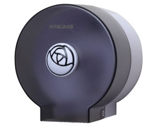 Диспенсер для туалетной бумаги в стандартных рулонах ЛАЙМА круглый, тонированный серый 605046 