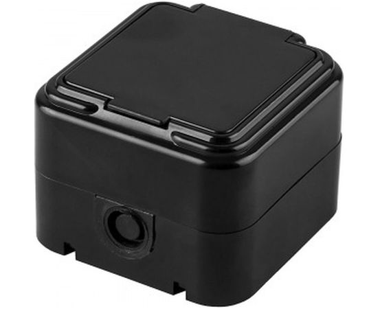 Розетка с заземляющим контактом STEKKER пластик АВС 250В 16А IP44 черная PST16-21-44 RA 32741 