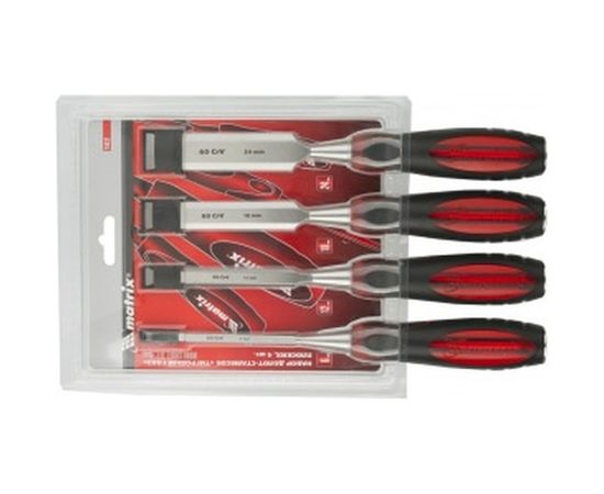 Набор плоских долот-стамесок "Тигровый глаз", 4шт, 6-12-18-24мм MATRIX 24432 