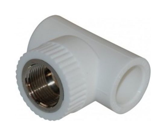 Комбинированный тройник Энкор PPRC ф25ммх3/4 ВР белый 45451 