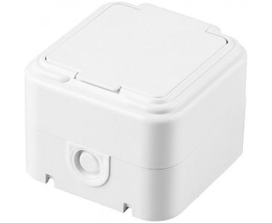 Розетка STEKKER с заземляющим контактом, пластик АВС, 250В, 16А, IP44, белая, PST16-21-44 RA 32740 