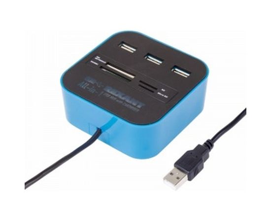 Разветвитель USB на 3 порта + картридер "Все в одном" черный REXANT 18-4121 