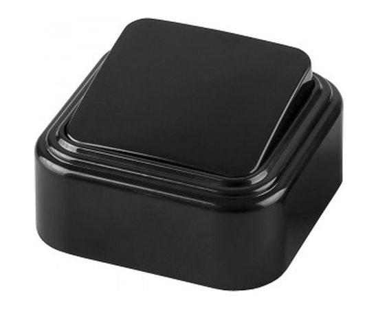 Одноклавишный выключатель STEKKER открытой установки 250В, 6А, IP20, черный, PSW06-21-20 VA 32743 