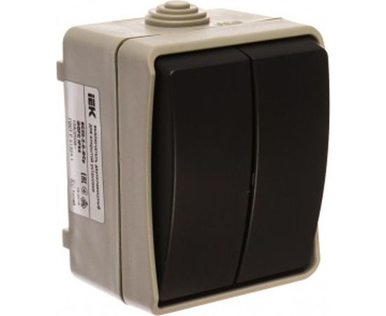 2-клавишный выключатель IEK ОП Форс 10А IP54 ВС20-2-0-ФСр ИЭК EVS20-K03-10-54-DC 
