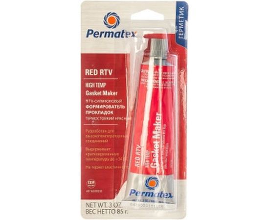 Профессиональный герметик PERMATEX 89250 RTV силикон термостойкий красный 85гр 81160/81161 