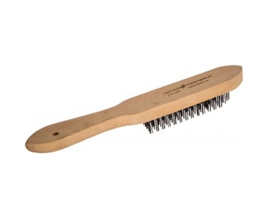 Щётка с деревянной рукояткой, стальная щетина, 6-ти рядная Дело техники 270406 