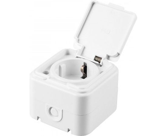 Розетка STEKKER с заземляющим контактом, пластик АВС, 250В, 16А, IP44, белая, PST16-21-44 RA 32740 – изображение 2