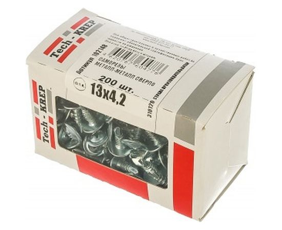 Саморез Tech-Krep ШСММ сверло 4,2х13 200 шт, коробка с окном 102148 – изображение 2