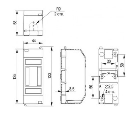 Бокс IEK КМПн 1/2 для 1-2-х автоматических выключателей наружной установки MKP31-N-02-30-252 – изображение 2