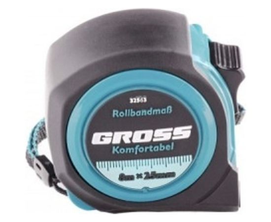 Рулетка Komfortabel, 8 м х 25 мм обрезиненный корпус GROSS 32563 – изображение 2