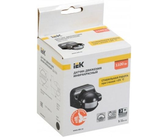 Детектор движения IEK ДД 009 1100Вт угол обз. 180град., дальн. 12м, IP44, черн. LDD10-009-1100-002 – изображение 2