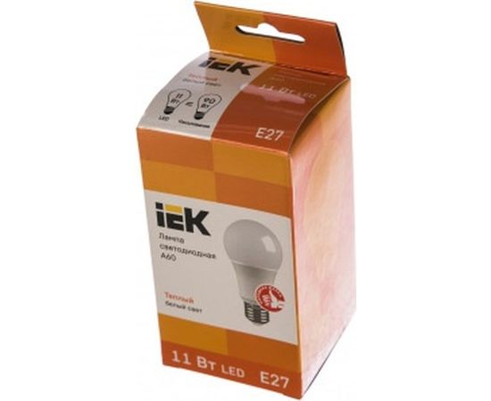 Лампа IEK LED A60 шар 11 Вт 230 В 3000К E27 LLE-A60-11-230-30-E27 – изображение 2