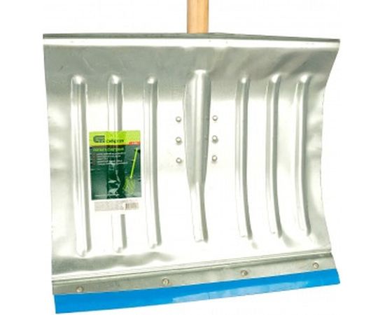 Снеговая оцинкованная лопата с черенком 430х370мм, металлическая окантовка СИБРТЕХ Россия 61596 – изображение 3